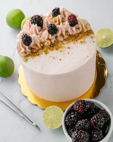 BlackBerry Lemon Cake de SOAD Bakery para 8 personas, decorado con moras y pistacho